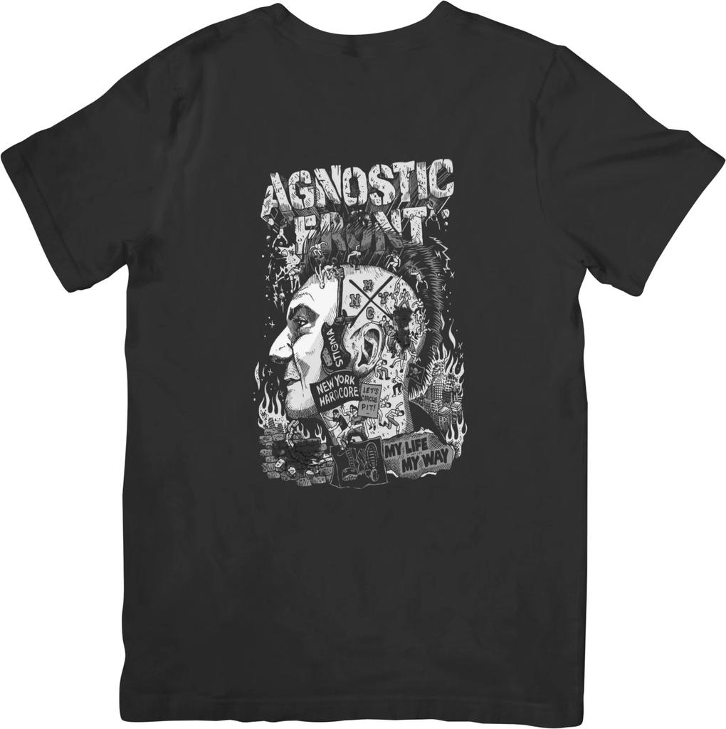 Agnostic Front Music Unisex Fit for Men & Women Quality Cotton T-Shirt Black