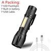 New Outdoor 3 Style Flashlight USB Rechargeable XPE Outdoor Light COB Mobile Phone Strong Light Flashlight Night Emergency Light