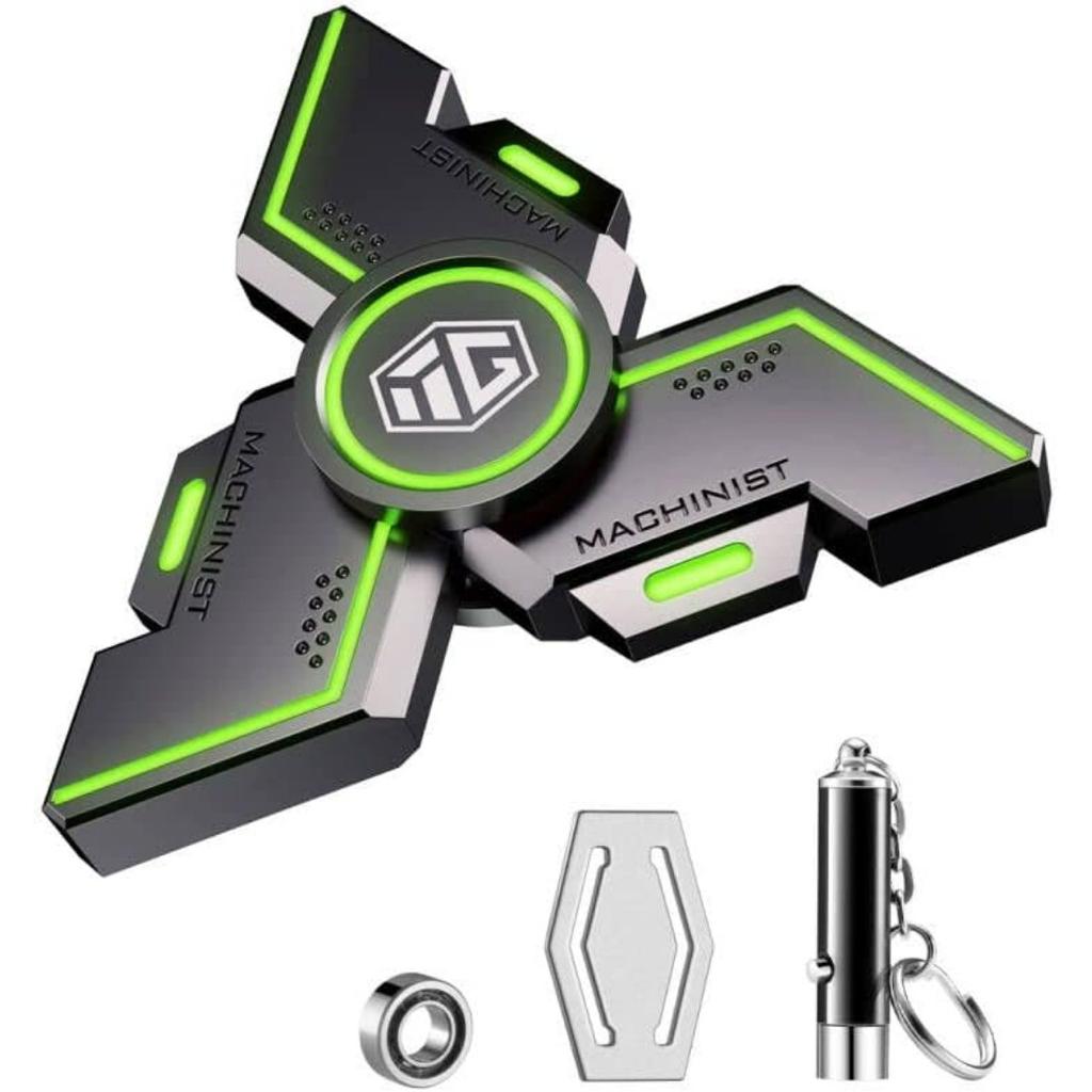 Fidget Spinners Cool, игрушка-фигурка для снятия стресса, тревожности, СДВГ, Fidget Light Up Spinner, металлическая игрушка-спиннер на руку со светящимся светом