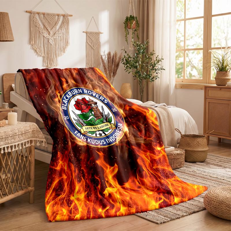 Blackburn Rovers Football Print Flannel Blanket Soft Warm Sofa Bed Throw Blanket For Home Office Bedroom