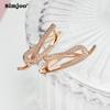 SIMJOO Stylish and Personalized Simple Zircon Earrings In Rose Gold Multi-level Geometry