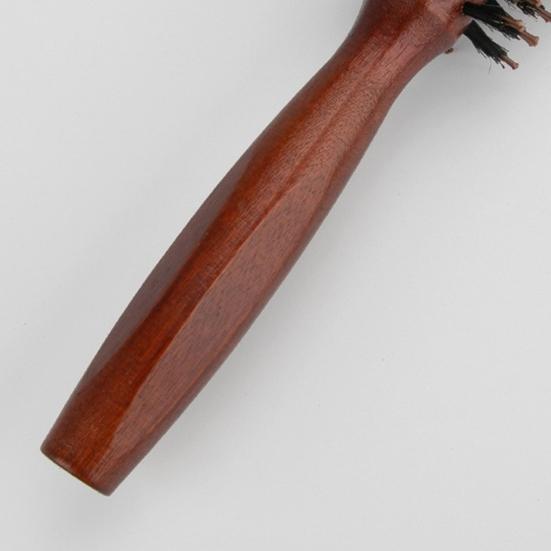 Wooden Handle Bristles Round Brush Portable Anti-static Thin Thick Long Straight Curly Hair Brush Women Girls Hair Styling Detangling Comb