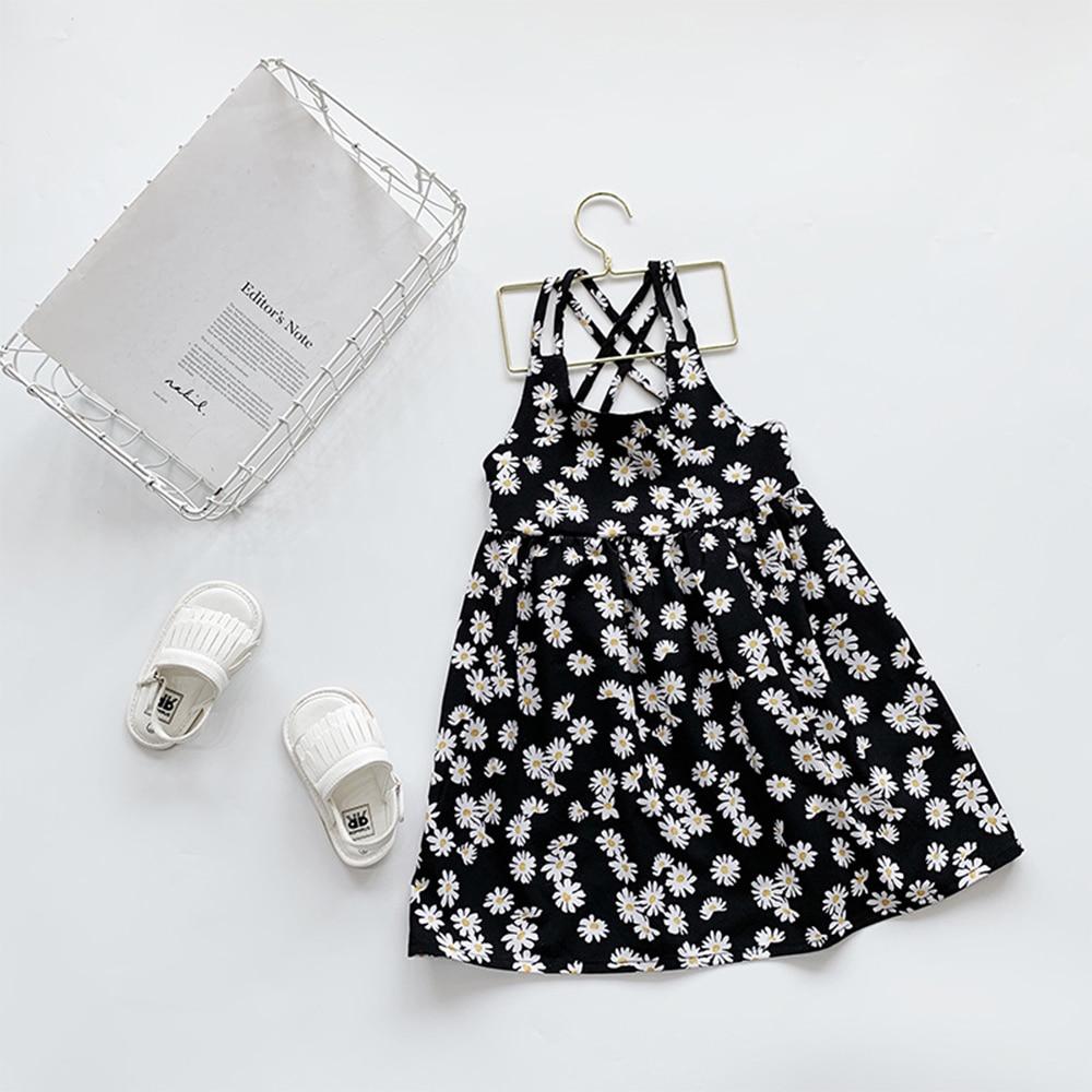 Новое детское платье с ромашками для девочек, летние детские платья с открытой спиной, детские костюмы, пляжная одежда, одежда для маленьких девочек