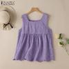 Womens Summer Casual Embroidery Lace Sleeveless Tank Tops