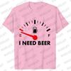 Men's Street Wear T-shirts Need Beer Graphic Tee Shirt Homme Funny Low Battery Need Beer Novelty T-Shirt Drinking Party Tshirts