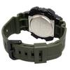 Casio World Time Quartz Wristwatch with Black Inverted LCD and Military Green Overseas Model AEQ-110W-3AV Men's Analog-Digital Display, [Used]