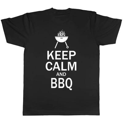 Keep Calm And Bbq Unisexs Barbecue Grill Meat Summer Food Tea Vintage Top For Everyday Wear Stylish Versatile Stretched