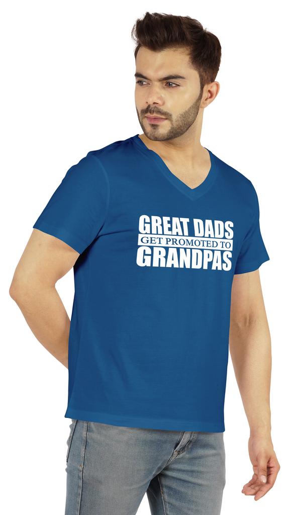 Inkmeso Мужская футболка для дедушки. Отличные папы получают повышение до дедушки. Футболка с надписью «Письмо» впервые