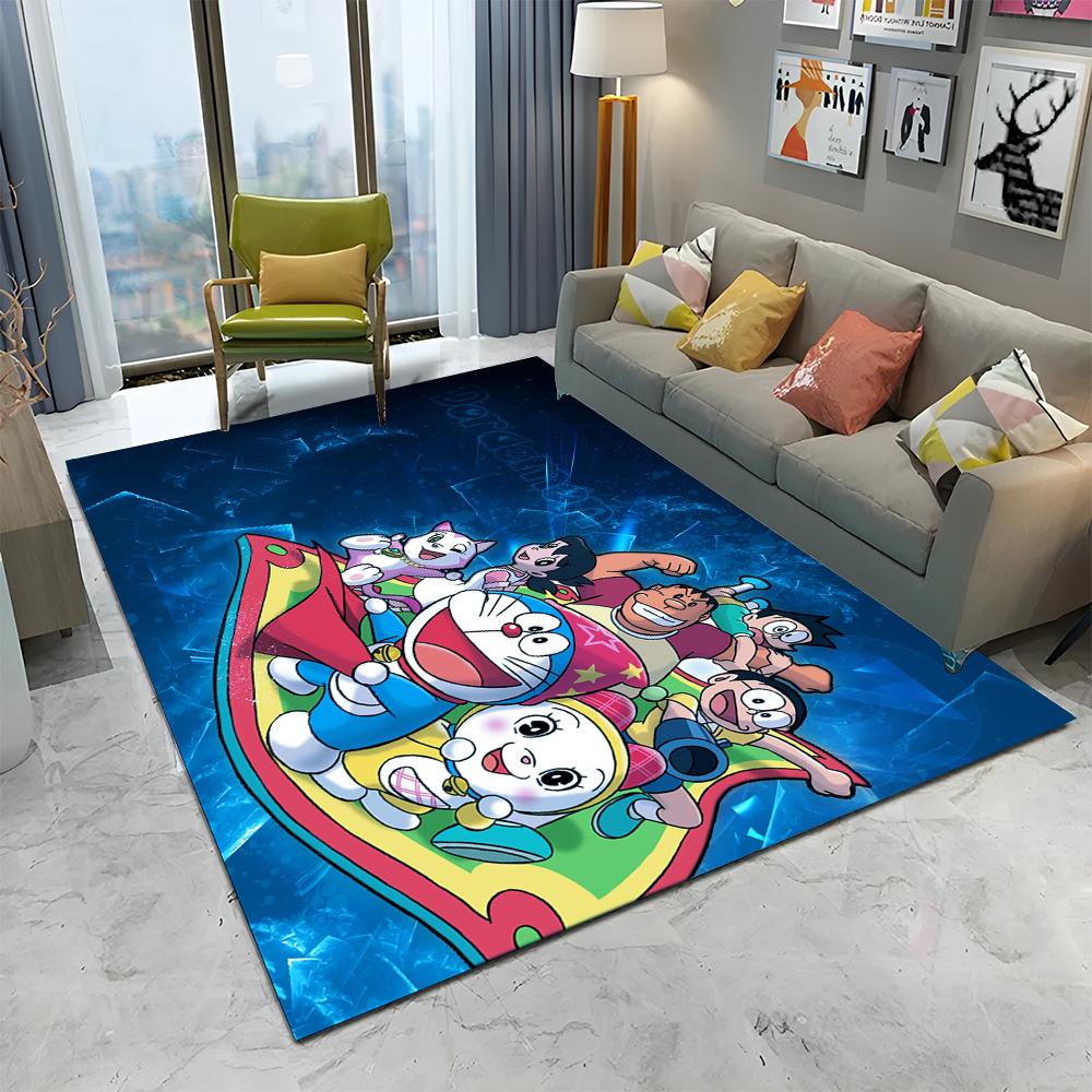 3D Printing D-Doraemon Anime Cartoon Carpet Rug for Home Living Room Bedroom Sofa Doormat Decor,kid Area Rug Non-slip Floor Mat