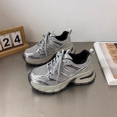 Жареная улица, демонстрирующая ноги, туфли маленького папочки, женские 2024, новая весенняя мода, универсальные кроссовки на платформе-маффине, повседневные