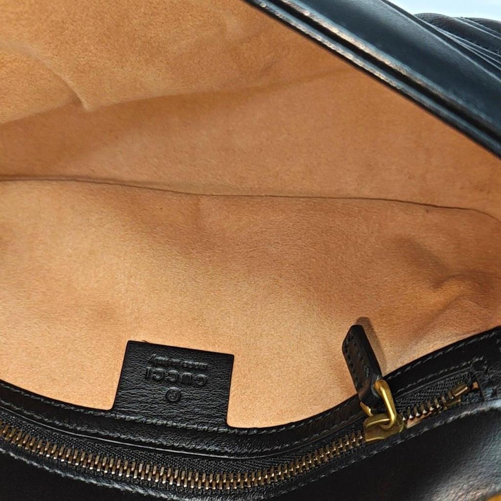 [Pre-Owned] Gucci GG Marmont Small Matelassé Shoulder Bag 'Black' - Very Good #10ZWCHP