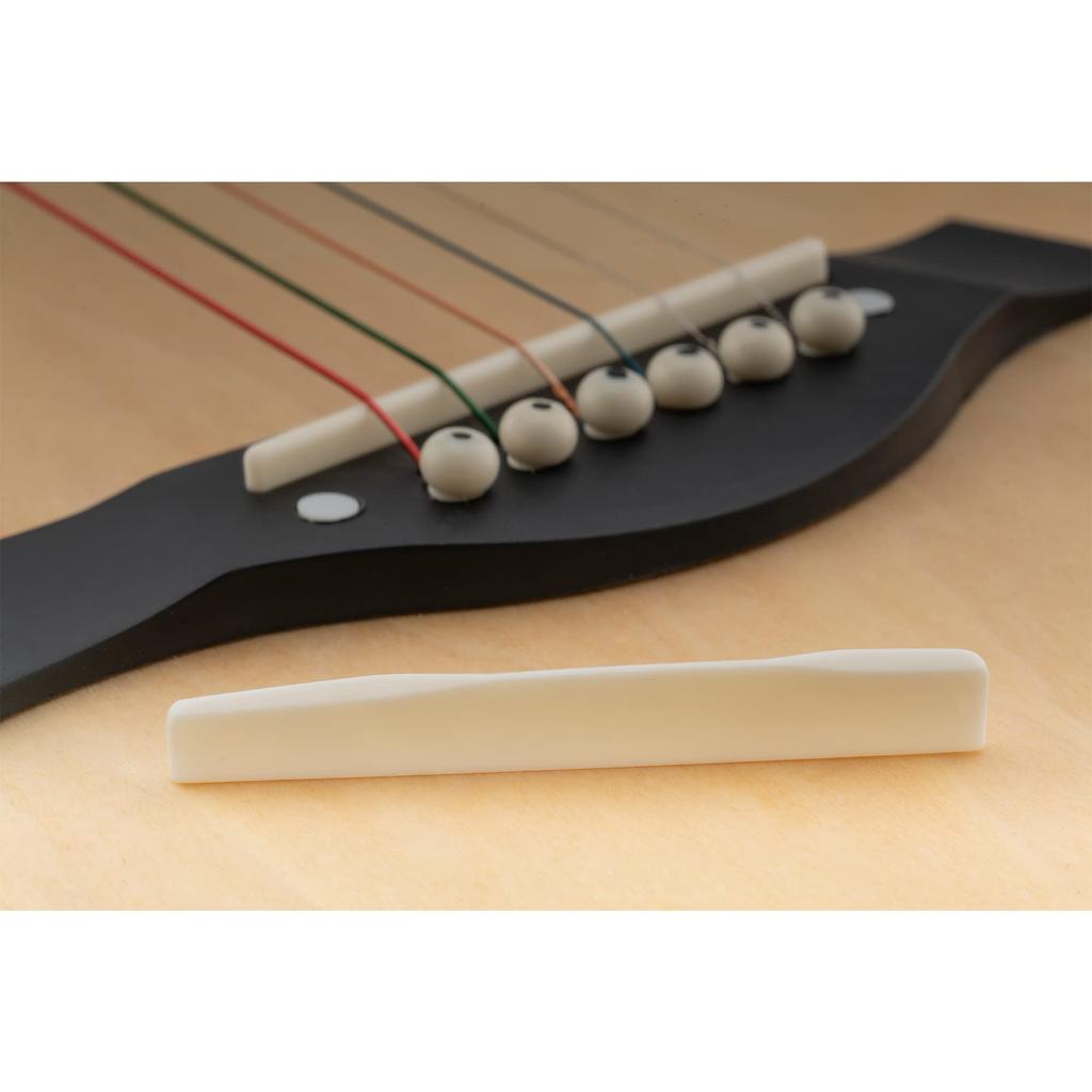 Musiclily Pro 73.66mm Bone Saddles with String Length Compensation for 6-String Martin Acoustic Guitars, Ivory (Set of 2)