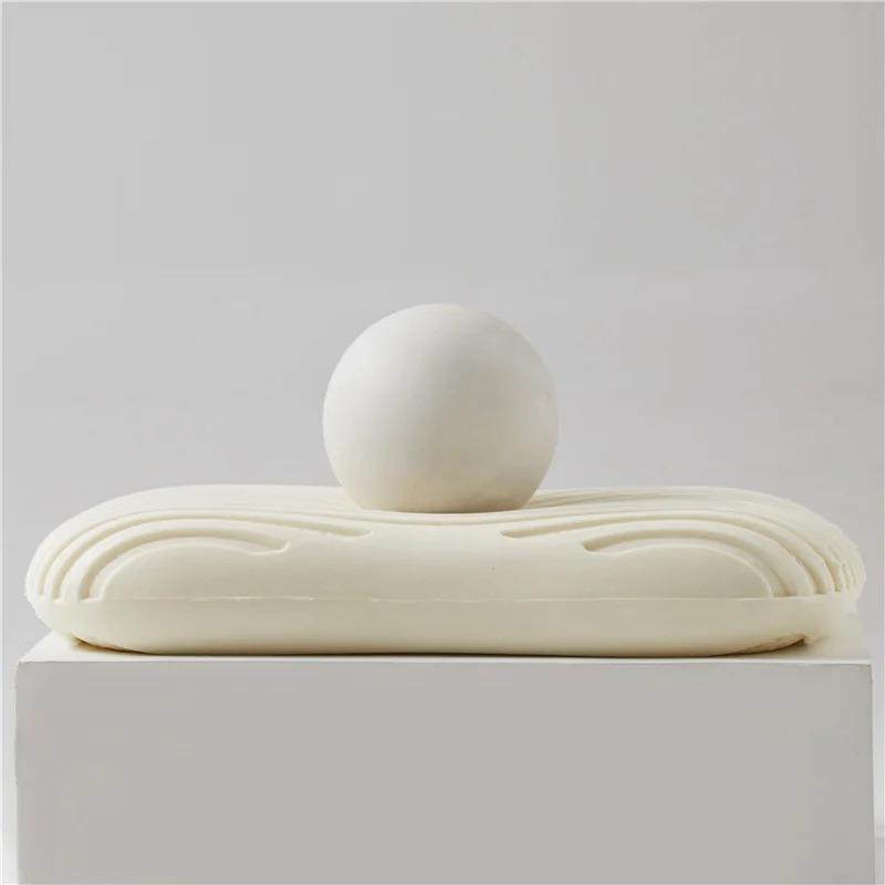 Подушка из натурального латекса с хлопковым чехлом Мягкая Поддержка без давления Облегчение боли в шее Подушка для сна на боку, спине и животе