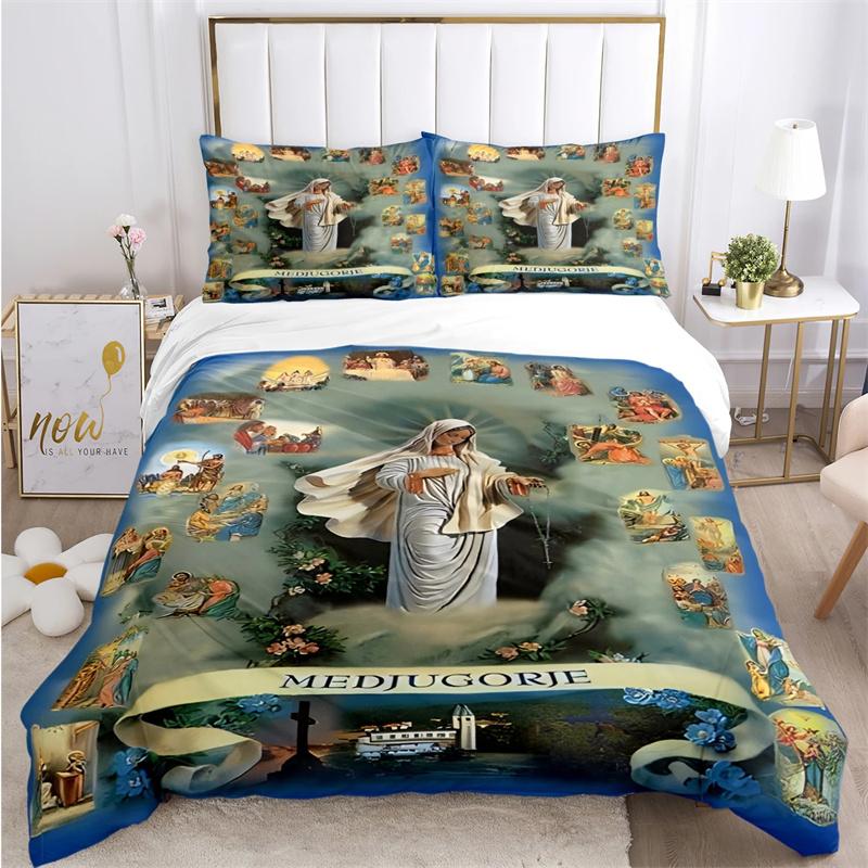 Доброе Сердце Пресвятой Девы Марии Всесезонный Пододеяльник Одеяло Постельный Комплект Мягкий Пододеяльник и Наволочки Односпальный/Двуспальный/Квинсайз/Кингсайз