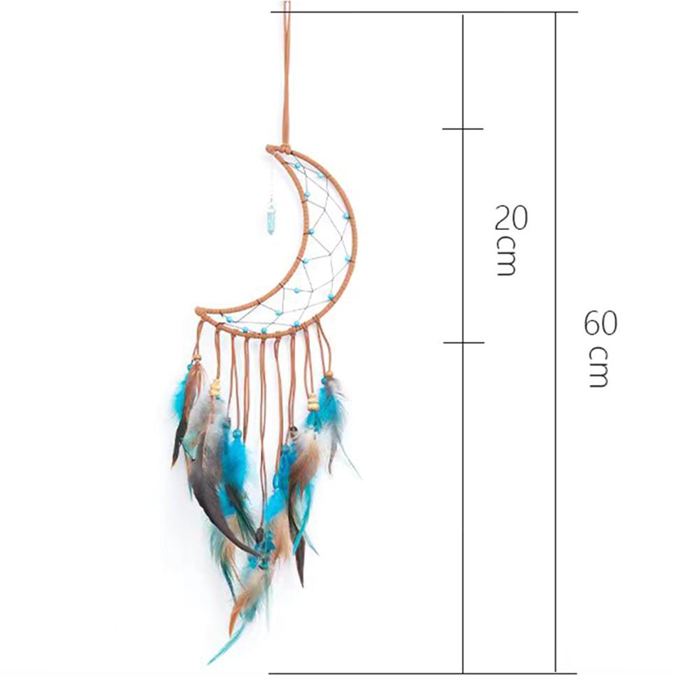 Energy Stone Pendant Feather Dream Catcher Hanging Decor Home Wall Ornament with LED Light Strip