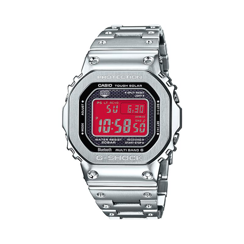 Casio Коллекция Custom GMW B5000D 1A Часы с солнечным питанием Металлический ремешок Унисекс Черный циферблат GMW-B5000D-1A(Watch4--)