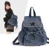 Джинсовый Рюкзак Многокарманный Рюкзак Большой Вместимости Студенческая Школьная Сумка