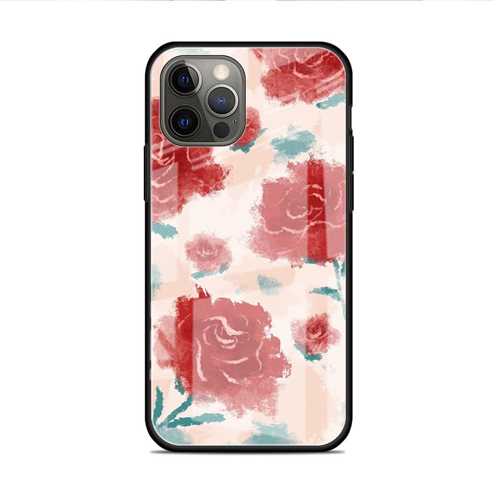 Стеклянный чехол для Apple iPhone 14 13 Pro 11 12 7 8 Plus SE 2022 XR X XS Max 6 6S Закаленная крышка для телефона Цветок Милый