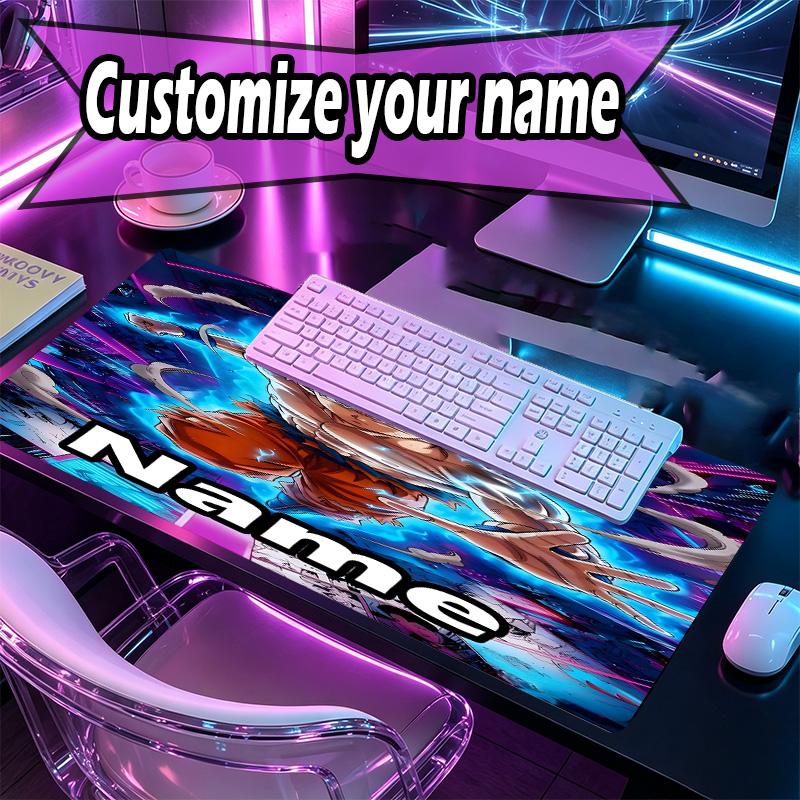 Custom Name Personalized DRAGON BALL Pattern Mousepad, Laptop PC Desk Mat, Decorative Desk Mat for Home Keyboard Pad Gift