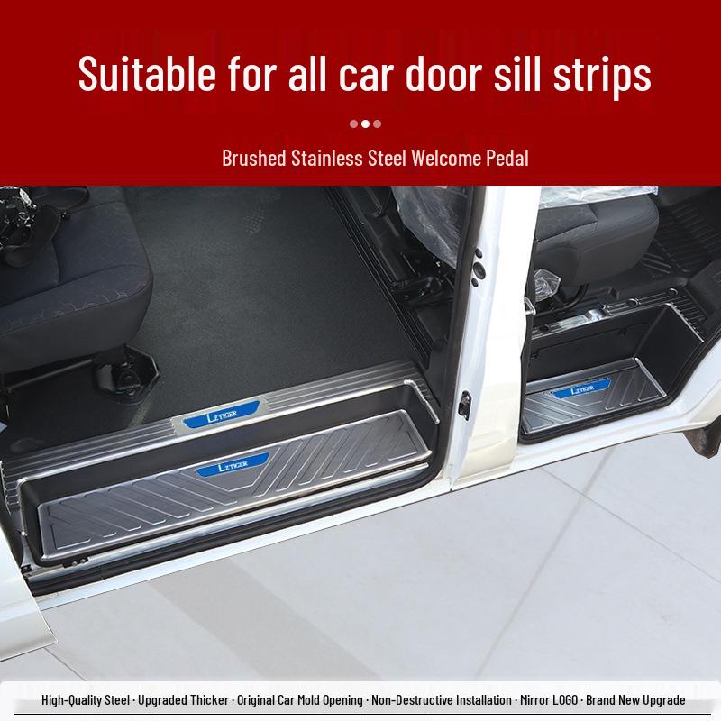 JMC Fushun Door Sill Strips: Stainless Steel Welcome Pedals for New Era Quan Shun V348