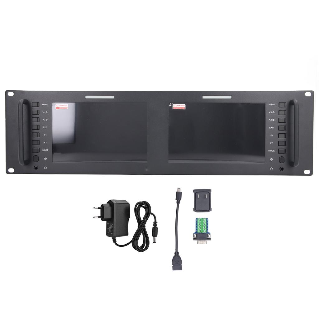 D71 PLUS Двойной 7-дюймовый 3RU вещательный стоечный дисплей IPS 1920x1200 Full HD сенсорный экран 3G SDI 4K