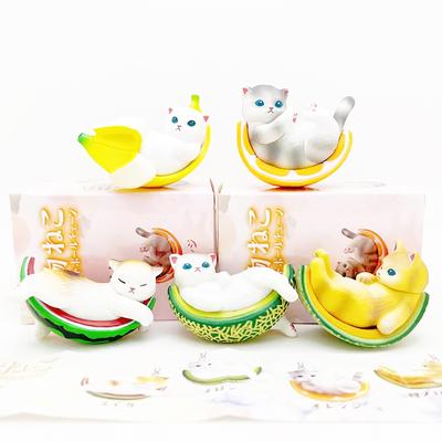 Gachapon Капсульная игрушка AAGWW, Капсульная игрушка «Мой маленький панда», Набор из 5 штук, Фигурка кота-персонажа, Милый набор игрушек, Подарок, Фруктовая серия