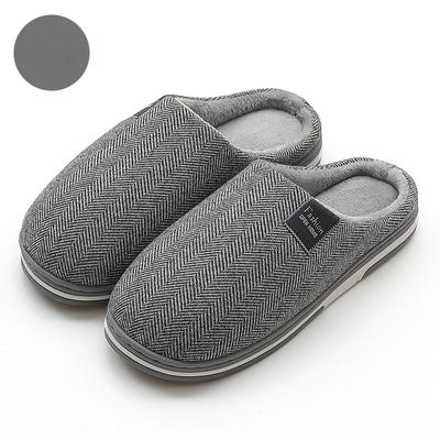Модная женская и мужская пара хлопковых туфель, женские осенне-зимние домашние тапочки с нескользящей подошвой, теплые плюшевые тапочки в полоску