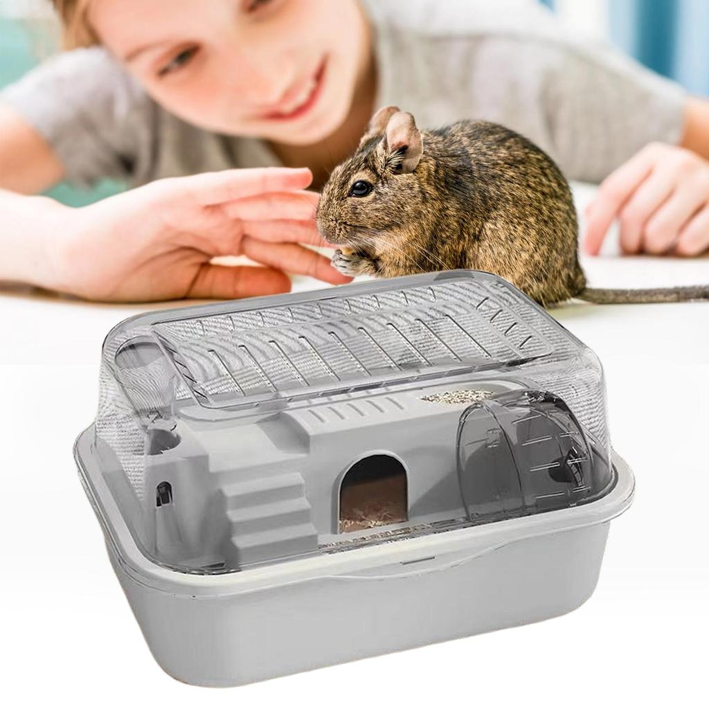 Двухъярусная большая клетка для хомяка с колесом для упражнений, роскошный домик для питомца, гнездо для хомяка, портативная среда обитания для мелких животных для песчанок, мышей
