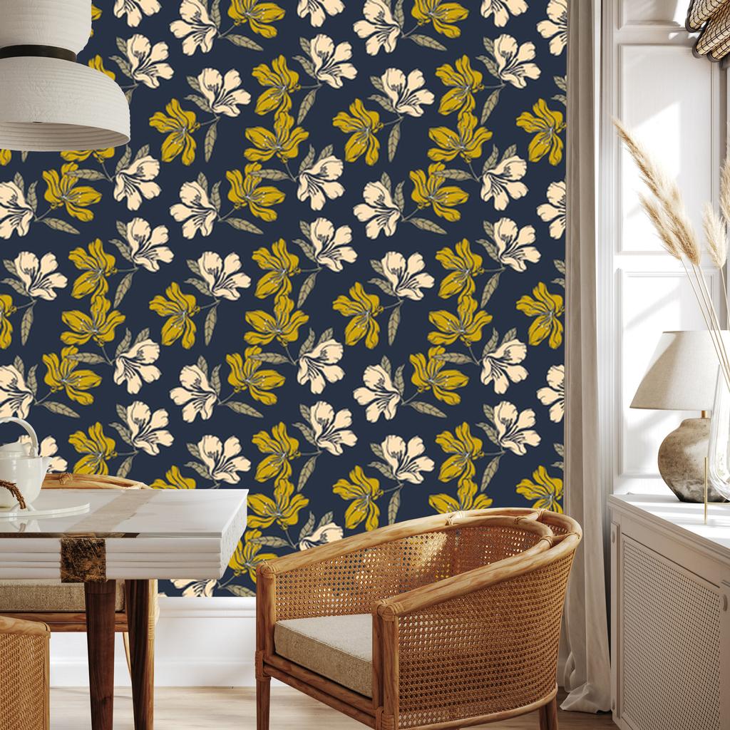 Flowers wallpaper for living room and bedroom 50x1000