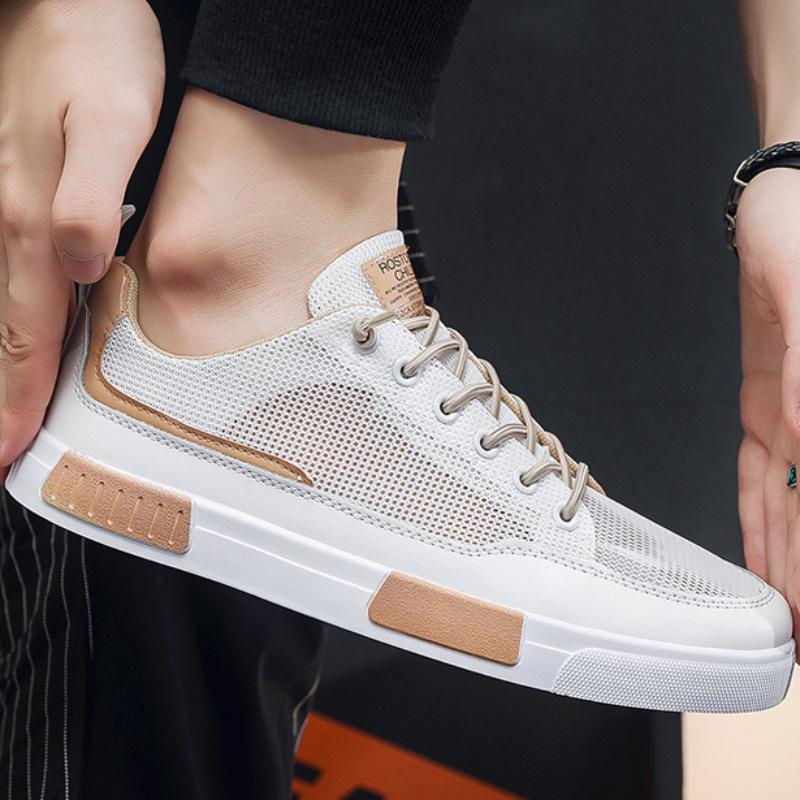Fashion Mesh Breathable Men Sneakers 2024 Comfortable Mesh Canvas Shoes for Men Trendy Casual Student Tennis Shoes Zapatillas De Hombre