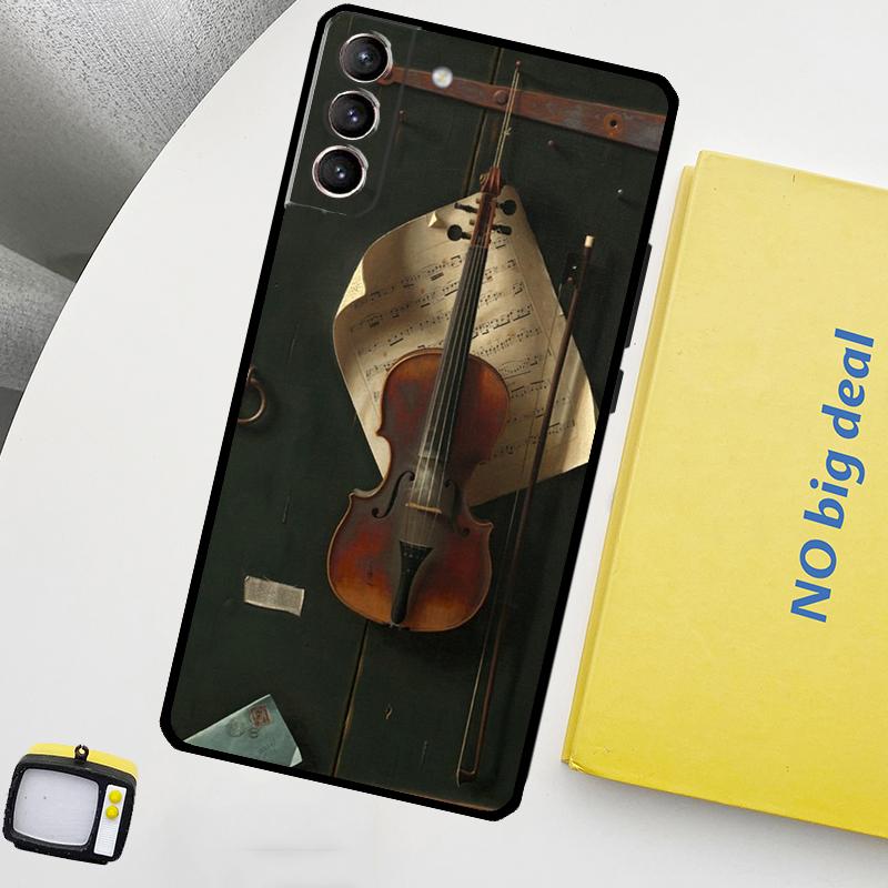 Music Violin Phone Case For Samsung Galaxy S25 Ultra S20 S21 S22 S23 Plus S24 Ultra S9 S10 S25 FE Cover