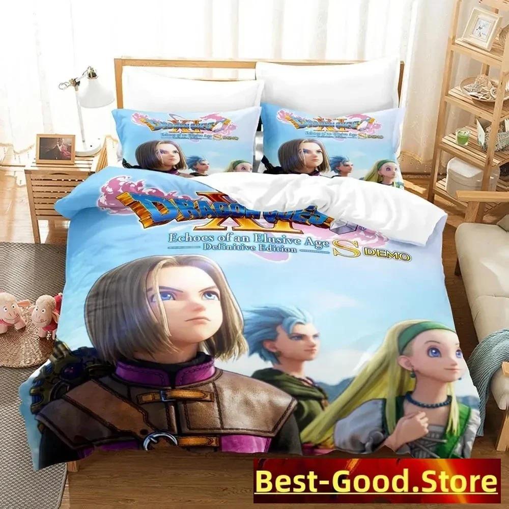 Dragon Quest XI Комплект кровати Односпальный Двуспальный Полный Размер King-Size Размеры Комплект постельного белья Взрослые Детская спальня Комплекты пододеяльников Аниме комплект