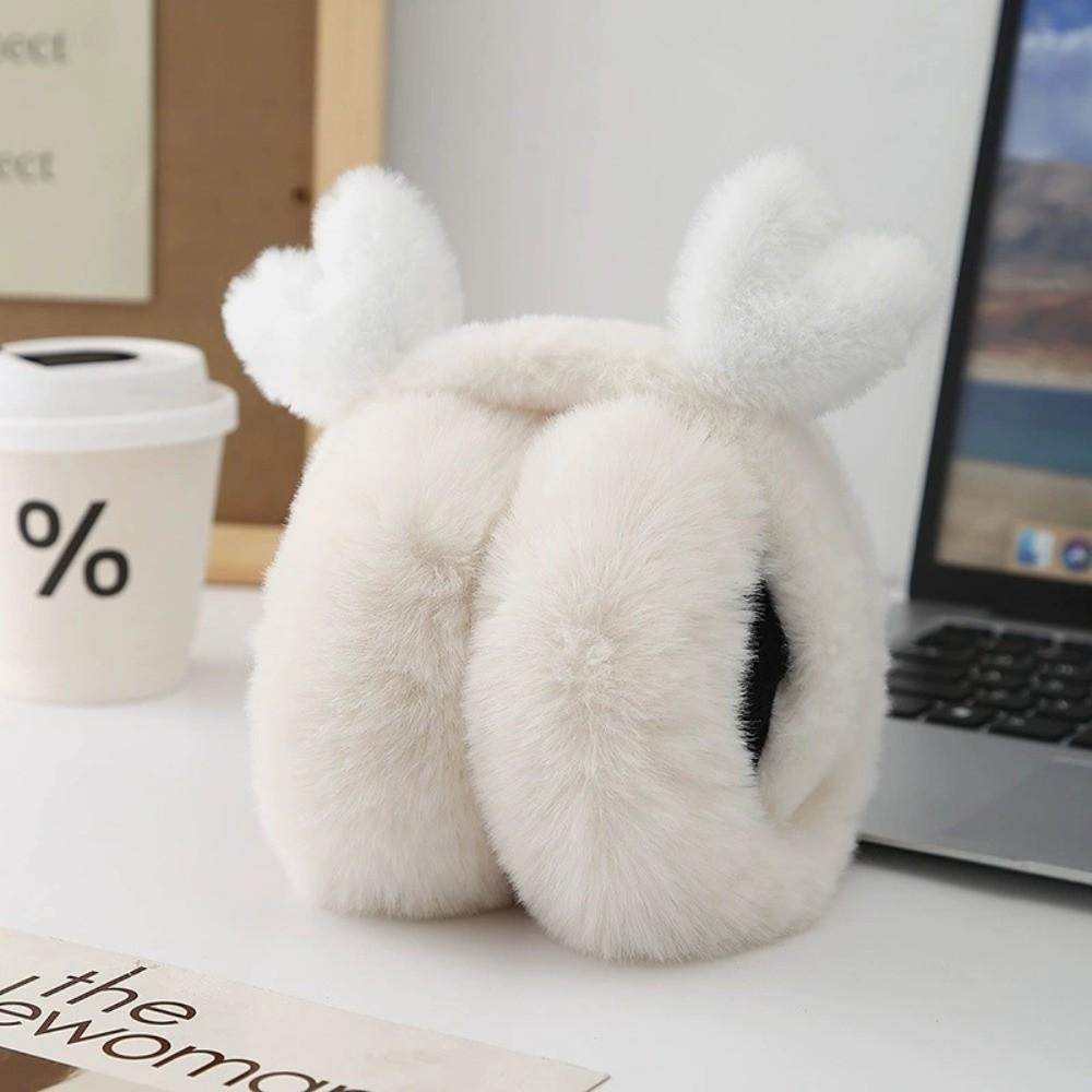Модные плюшевые наушники-муфты с оленьими ушками, складные, утолщенные, для сохранения тепла и защиты от мороза, зимние наушники-клапаны для женщин и девушек