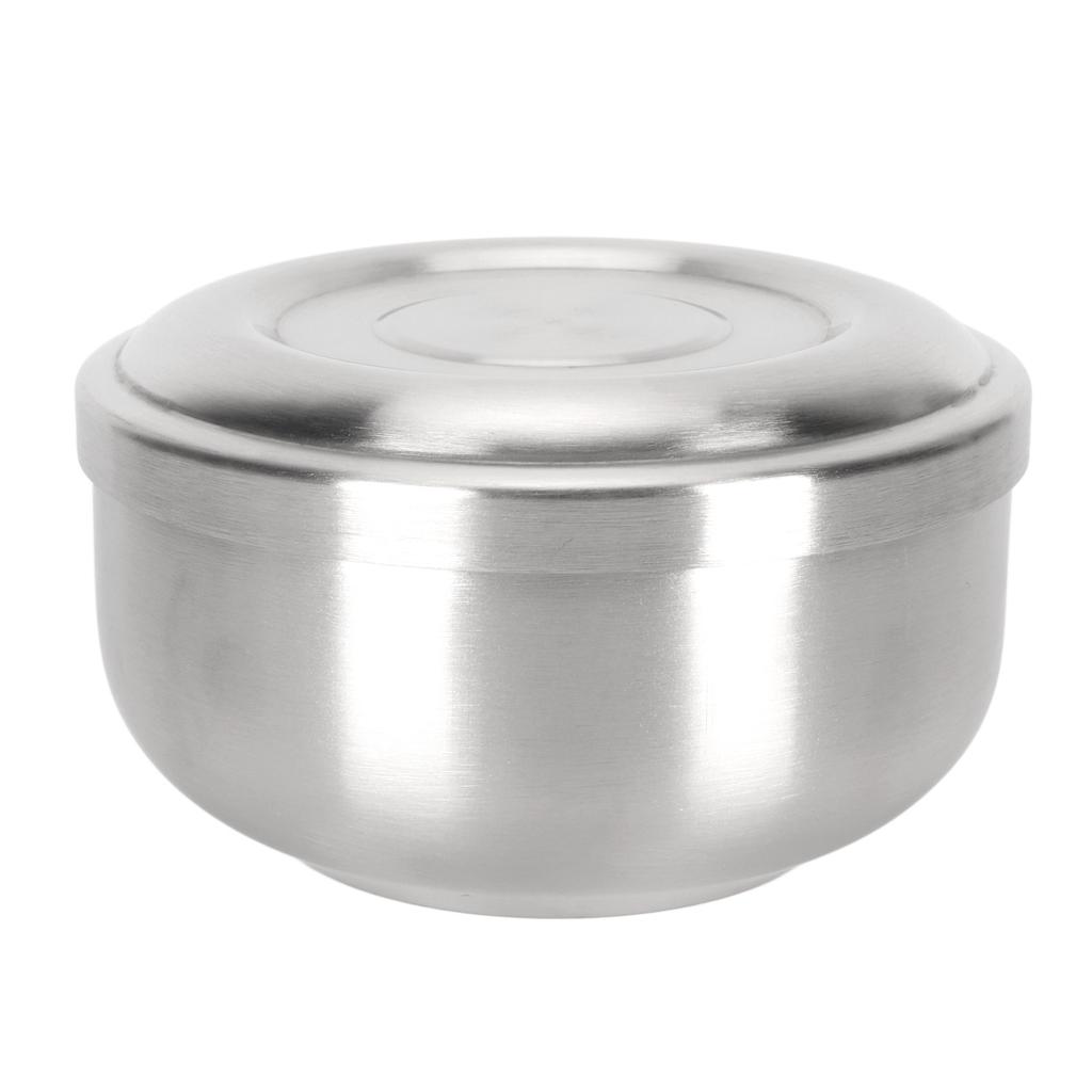 Чаша для бритья бороды Удобное касание Нескользящая Нержавеющая сталь Прочная Стильный вид Чаша для маски для лица с крышкой для дома