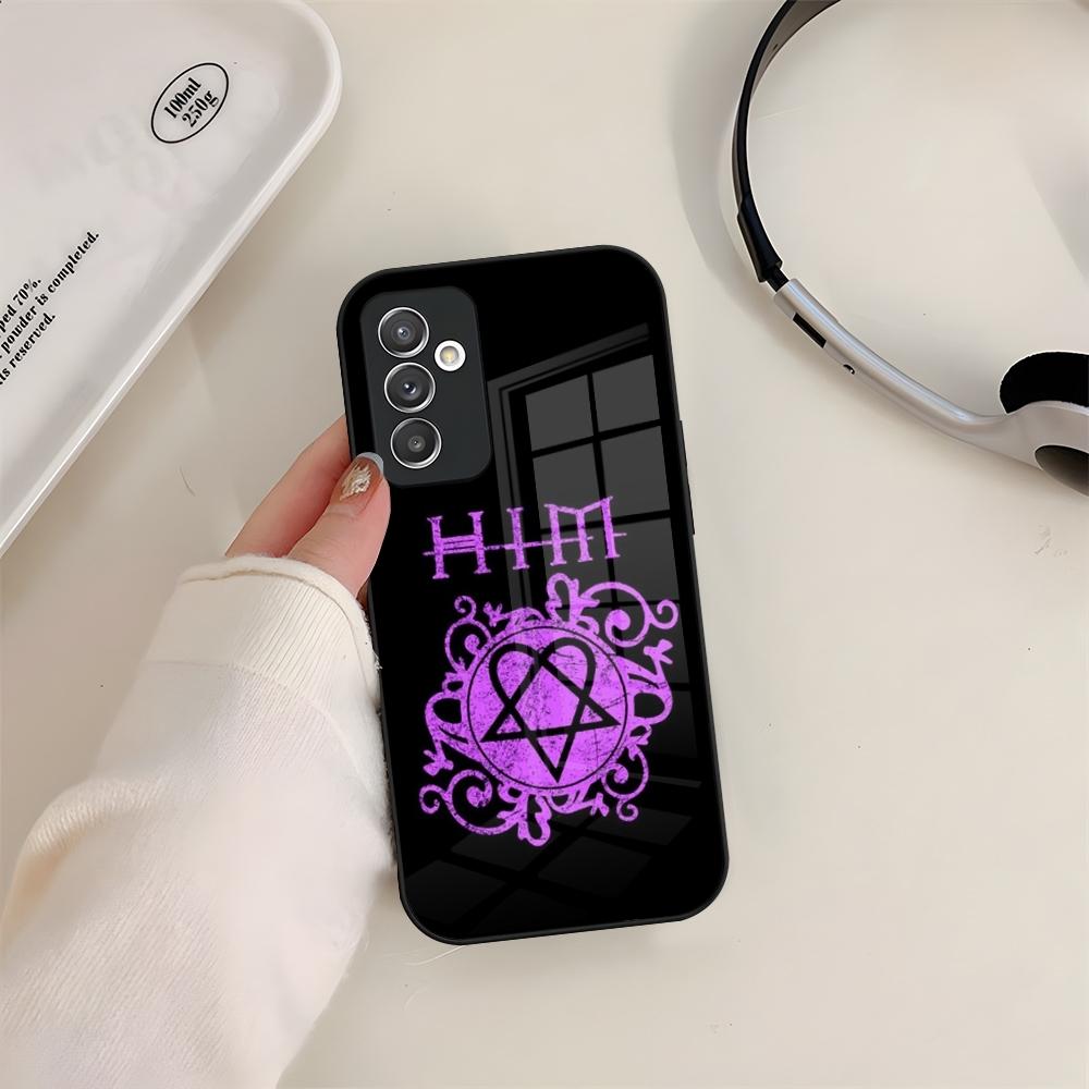 Его Витиеватое Сердцеграмма Чехол для Телефона Стекло Для Samsung S24 S26 S23 S20 S25 S21 S22 Ultra Fe Plus A05 A06 A16 A26 A36 A56 Чехол