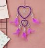 Feather Dream Catcher Love Heart Wind Chimes Indian Ann Style Ins Wall Ornament Car Interior Home Decoration Pink Purple 40-45cm