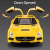 1:24 SLS GTR F1 Safety Sports Car Model Toy Alloy Diecast Sound Light Doors Opened Miniature Vehicle Models Collection Gifts