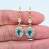 Women Fashion Red Cubic Zirconia CZ Oval Dangle Wedding Earrings Jewelry