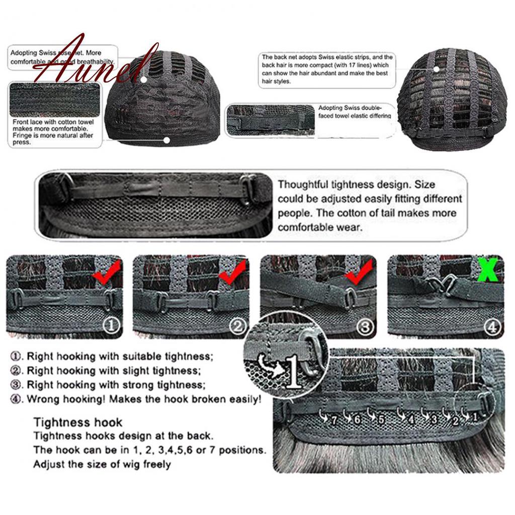 Cool Woman Short Straight Bob Party Naturally Cosplay Wigs A Mix Of Colored Hair