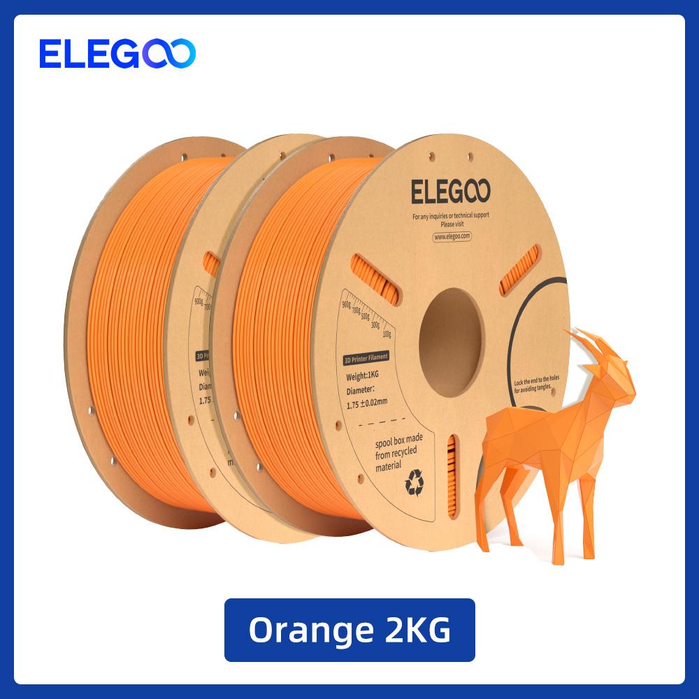ELEGOO PLA+ Филамент 1,75 мм Набор 2 кг Пластик 3D PLA для большинства FDM 3D-принтеров Точность размеров +/- 0,02 мм 2 шт. * 1 кг Набор PLA+