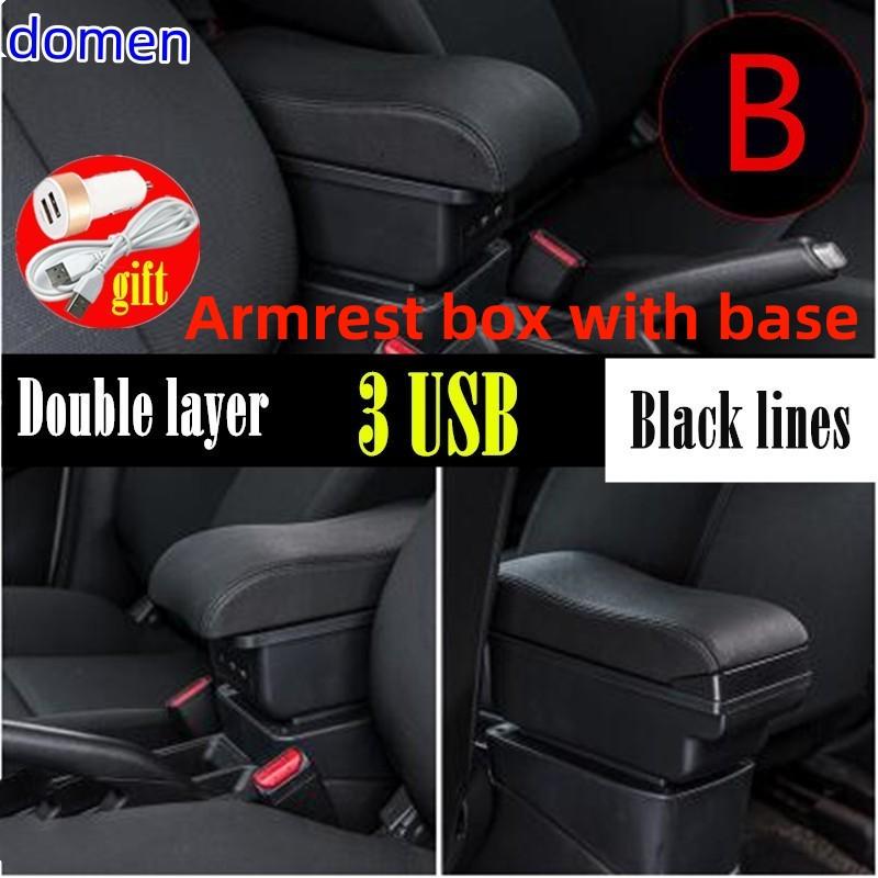 For peugeot 207 armrest box Interior Parts special Retrofit parts Car Armrest Center Storage box with USB LED light