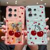 Cherry Pattern Soft Silicone Slim Phone Case For Xiaomi 14T 13T Pro Poco F6 X6 Pro C65 Redmi Note 13 12 Pro 11 Shockproof Clear Card Slot Back Cover