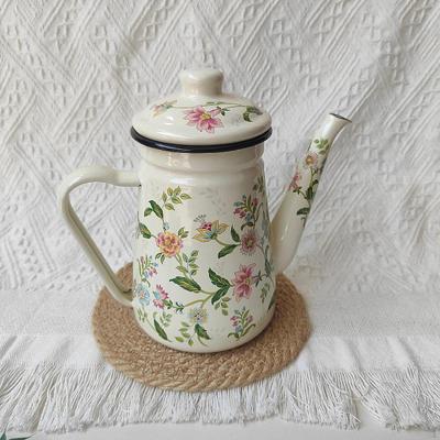 1,1 л эмалированный чайник для напитков, кувшин для воды с ручкой для кухни и вечеринок