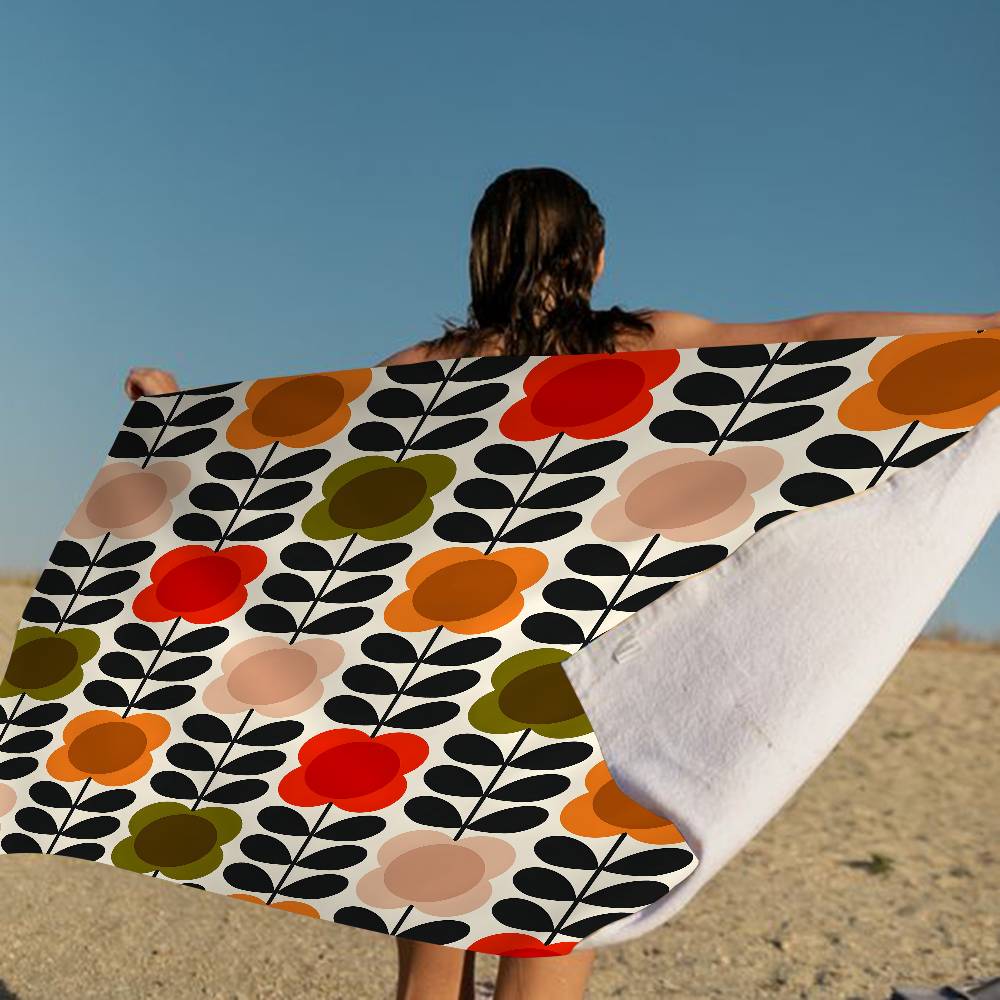 Orla Kiely Лист Цветок Большие Микрофибровые Пляжные Полотенца Быстросохнущее Полотенце Песок Пляжные Полотенца Полотенце для Бассейна Для Путешествий Плавание Бассейн Йога