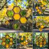 Bee Honeycomb Sun Catcher Acrylic Window Hanging Decoration Wall Art Bee On Honeycomb Suncatcher Gift for Mom Women Bee Lover
