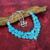 Blue Turquoise Handmade Gemstone Necklace, 925 Solid Sterling Silver Antique Jewelry Adjustable Chain Necklace, For Engagement Gift