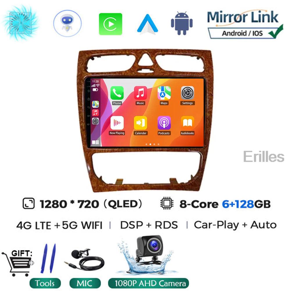 Автомобильное радио Android 14 для Mercedes Benz C Class W203 C200 C320 C350 CLK W209 2002 - 2005 Автомобильный стерео мультимедийный проигрыватель без DVD