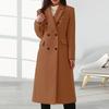 Женское осенне-зимнее пальто двубортное с отложным воротником, свободное, однотонное, с длинным рукавом, с пуговицами, утолщенное, теплое, ветрозащитное, для женщин, стиль OL Commute