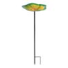 Bird Bath Bowl Outdoor Bird Feeder Sturdy Decorative Pattern with Stake for Yard Backyard Lawn Garden Decoration