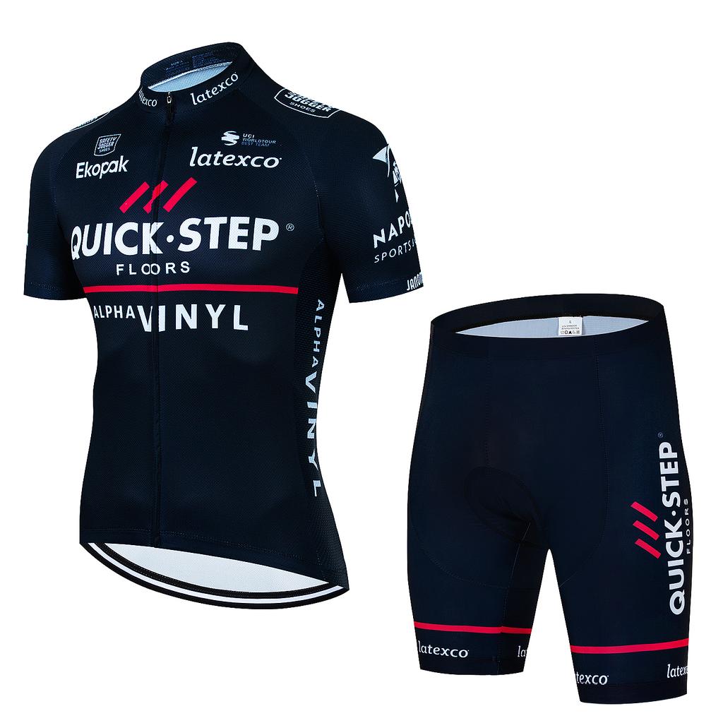 2026 QUICK STEP Team Cycling Jersey Sets Men's Cycling Clothing Summer Short Sleeve MTB Bike Suit Bicycle Clothes Ropa Ciclismo